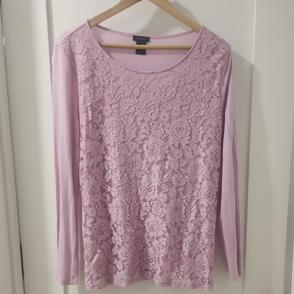 Ann Taylor Lavender Lace Blouse